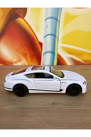 2019 Bentley Continental GT Diecast Model Araba Açılan Kapılar Sesli Işıklı Bentley Beyaz