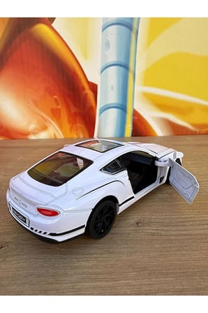 2019 Bentley Continental GT Diecast Model Araba Açılan Kapılar Sesli Işıklı Bentley Beyaz