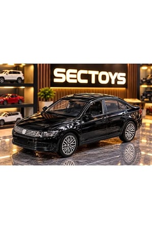 Volkswagen Passat B8 Diecast Model Araba Sesli Işıklı Siyah Passat Diecast Model Araba 14CM