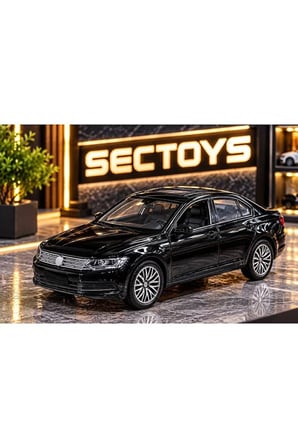 Volkswagen Passat B8 Diecast Model Araba Sesli Işıklı Siyah Passat Diecast Model Araba 14CM