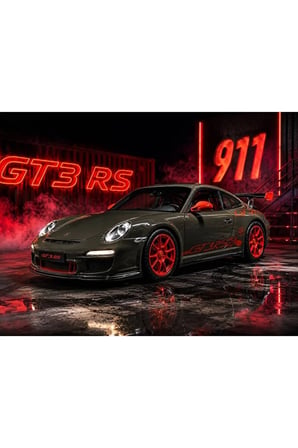 Porsche 911 GT3 RS Diecast Model Araba Porsche Spor Yarış Arabası Model 1:26