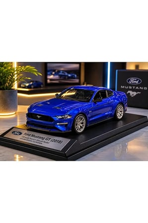 1:26 Ölçek Ford Mustang GT 2018 Diecast Model Araba Ford Mustang Kapıları Açılır Özel Standlı