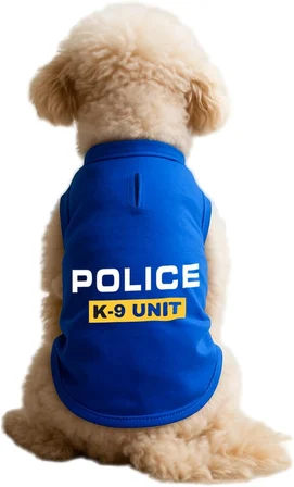 Kedi ve Köpek Kıyafeti &amp; Elbisesi Saks Mavi Police K 9 Unit Atlet S