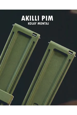 24mm Bombeli Premium Silikon Saat Kordonu | Yumuşak Kauçuk Spor & Klasik Uyumlu Kayış - Haki