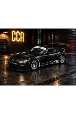 1:24 Ölçek Bmw Z4 GT3 Diecast Model Araba Siyah Açılan Kapılar BMW Z4 Model Araba Standlı Özel Kutuda