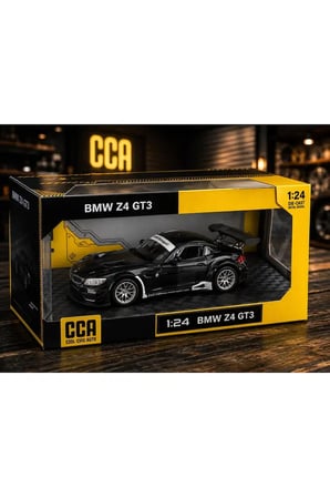 1:24 Ölçek Bmw Z4 GT3 Diecast Model Araba Siyah Açılan Kapılar BMW Z4 Model Araba Standlı Özel Kutuda