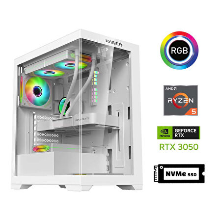 Xaser GX100 i5 12400F 16GB Ram 512GB M.2 NVMe SSD 6GB RTX3050 Sıvı Soğutma Oyuncu Bilgisayarı