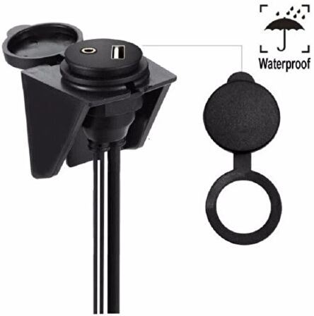 4825 Usb 2Rca 3.5mm Aux Araç İçi Kontrol Paneli Uzatma Ek Kablosu