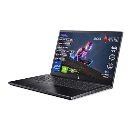 Acer Nitro V15 ANV15-51-57XV Intel Core I5 13420H 16GB 512GB SSD RTX4050 Freedos 15.6" Fhd Taşınabilir Bilgisayar NH.QNBEY.004