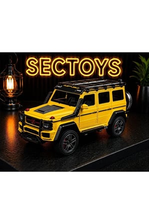 Mercedes-Benz G63 AMG Brabus Diecast Model Araba 1:24 Ölçek Mercedes G63 JİP Sarı