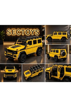 Mercedes-Benz G63 AMG Brabus Diecast Model Araba 1:24 Ölçek Mercedes G63 JİP Sarı
