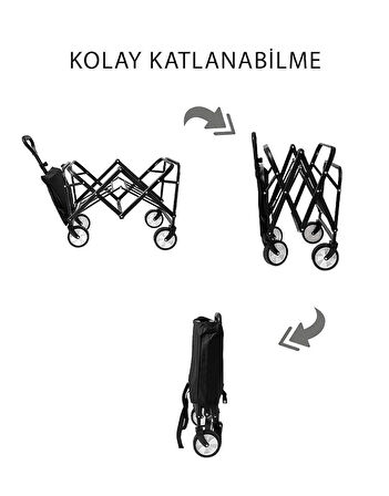Çıkarılabilir katlanabilir Kamp arabası her araziye uygun lastikli taşınabilir Plaj Vagonu Alışveriş