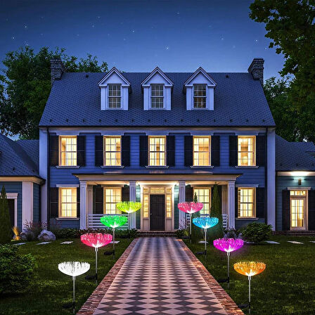 SOLAR LED'li 7 Renk Değiştiren Bahçe Dekorasyon Aydınlatma 2'li Paket