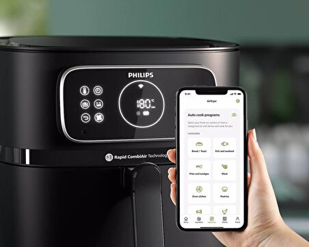 Airfryer Yeni Nesil Geniş Hazneli Yağsız Hava Fritözü XXL Wi-Fi Connected