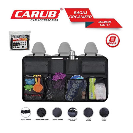 Oto Bagaj Organizer 8 Cepli 85x48cm Cırtlı