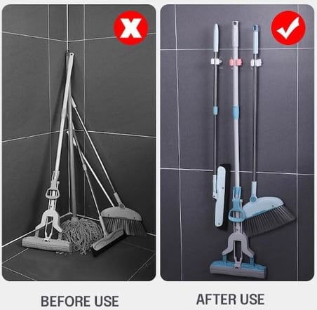 MC-623 Yapışkanlı Pratik Mop Tutucu 4 Adet Beyaz