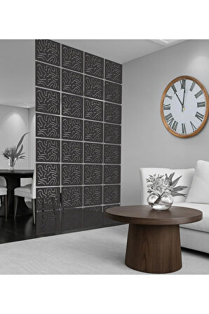 Dalgalar Lazer Kesim Paravan, Ahşap Seperatör, Panel Levha Seti Dekorasyon Ahşap Oda Bölücü Desen