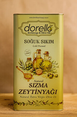 Dorello 5 Litre Soğuk Sıkım Natürel Sızma Zeytinyağı – %100 Doğal ve Katkısız