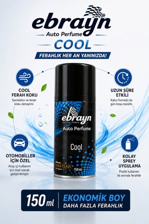 Auto Perfume Cool 150 ml Araç Parfümü Sprey Kalıcı Ferah Koku Oto Hava Ferahlatıcı