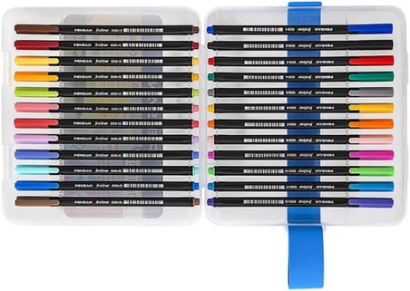 Fineliner Kalem 24 Renk Plastik Kutu 0.4mm Keçe Uçlu Kalem 1 Paket Pensan Fineliner 6500HP 0.4mm Keçe Uçlu Kalem