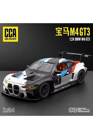 1:24 BMW M4 GT3 Diecast Model Araba Açılan Kapılar BMW M4 Yarış Arabası Modifiyeli Diecast Araba