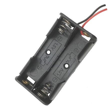 Powermaster IC-233A Plastik Siyah AA 2'li Pil Yuvası (5 Adet)