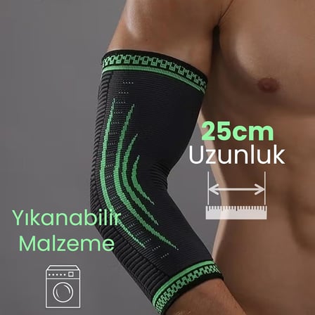 Elastik Dirseklik Fitness Voleybol Basketbol Tenis Sporcular için 25 cm Uzunluğunda Koruyucu Destek Bandajı