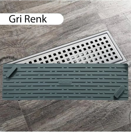 TİNEKE GRİ Renk Uzun Model Kötü Koku Önleyici Silikon Mat Banyo Mutfak Lavabo Balkon Gider Tıpası Kapağı