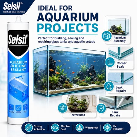 Selsil Akvaryum Silikonu Şeffaf 310 ml