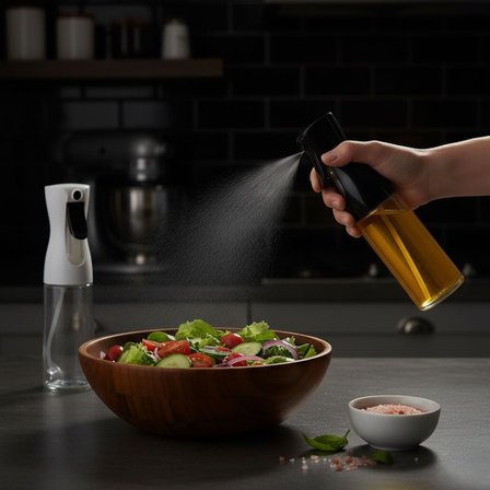 1 Adet Cam Sprey Yağlık, 225 ml Yağ ve Sirke Püskürtücü, Büyük Boy, Çok Amaçlı Mutfak Gereci, Airfryer İçin İdeal (Siyah &amp; Beyaz) (BEYAZ)