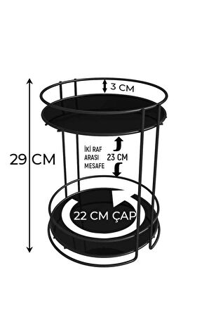 Banyo Kozmetik Takı Düzenleyici Çok Amaçlı Organizer 2 Katlı Servis Sunum Tepsisi İkramlık