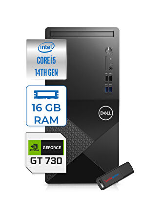 Dell Vostro 3020MT Intel Core I5 14400 16GB 512GB SSD 4GB/GT730 Windows 11 Home Masaüstü Bilgisayar ZTN2042VDT3020MTGH107+ZETTAUSBBELLEK