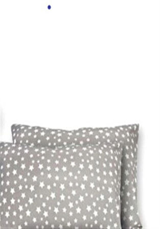 More Home Pamuklu Kapaklı Yastık Kılıfı 2 Adet 50X70 Gri Beyaz Yıldızlı