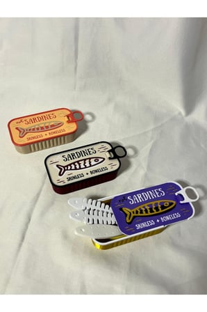 3'lü Sardalya Konservesi Sardines Takı Kutusu - Altın, Latte, Bordo
