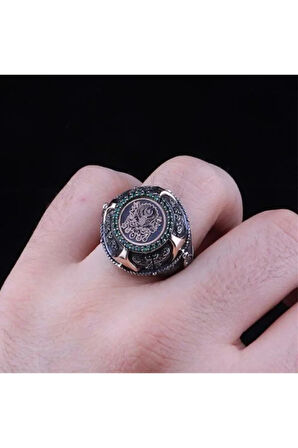İslam Usta Tasarımı Osmanlı Devleti Arması Erkek Yüzük
