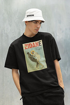 Efsane Futbolcu Zidane Baskılı Unisex Oversize Tişört