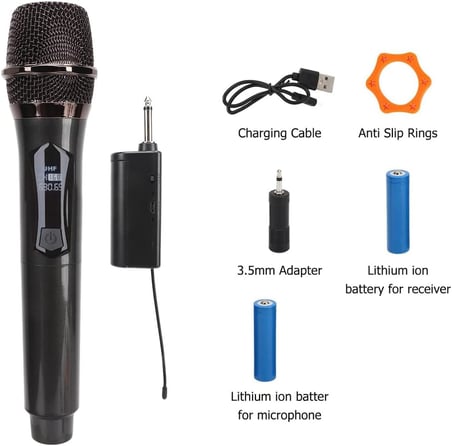 Kablosuz Karaoke Mikrofonu 6.35mm Amfi hoparlör İçin ve Sahne Performansı Çok Amaçlı Aktiviteler İçin Tak ve Çalıştır Kablosuz Mikrofon Dış Mekan Kullanıma Uygun WN-03 (Tekli Mikrofon)
