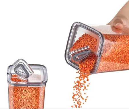 Pratik Kare Saklama Kabı, 3X1700 Ml