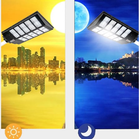 300W Solar Hareket Sensörlü Bahçe Aydınlatması 6 Led Panel Lamba, Güneş Enerjili, Kumandalı 3modlu