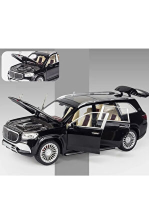Benz Maybach Gls 600 Suv Işıklı Sesli Kapılar Kaput Bagaj Açılır 1-24 Siyah