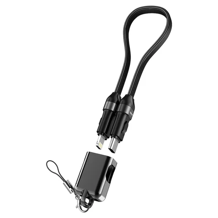 S-link Armor CL-020 30W 20 cm Type-C to Lightning PD Örgülü Metal Başlıklı Siyah Hızlı Şarj Kablosu, Kısa Lightning şarj Kablosu (Lightning Girişli Tüm iphone ve ipad tabletler ile Tam Uyumludur)