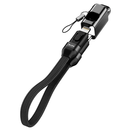 S-link Armor CL-020 30W 20 cm Type-C to Lightning PD Örgülü Metal Başlıklı Siyah Hızlı Şarj Kablosu, Kısa Lightning şarj Kablosu (Lightning Girişli Tüm iphone ve ipad tabletler ile Tam Uyumludur)