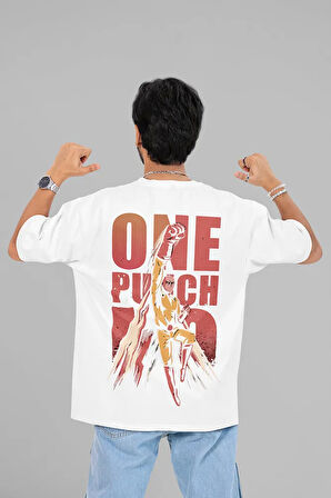 One Punch Man Baskılı Unisex Oversize Anime Karakter Tişört