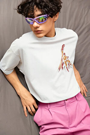 One Punch Man Baskılı Unisex Oversize Anime Karakter Tişört