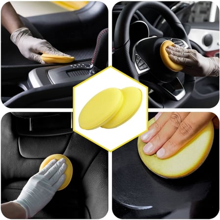 4 Adet Pasta Cila Wax Pedi Süngeri, Araba ve Torpido Parlatma ve Temizleme Aplikatörü