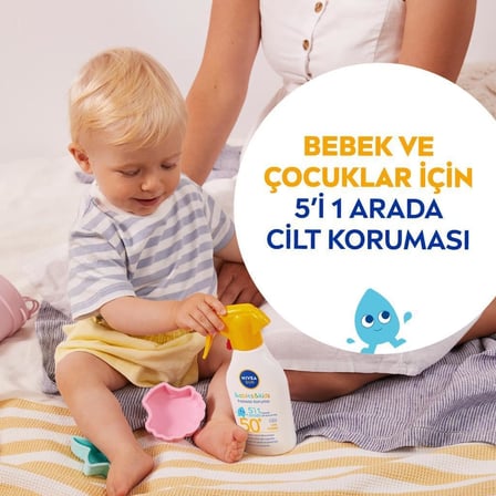 NIVEA Sun Spf 50+ Bebek Ve Çocuk İçin Hassas Koruma Güneş Koruyucu Roll-On 50Ml,Suya Dayanıklı,Hassas Cilt
