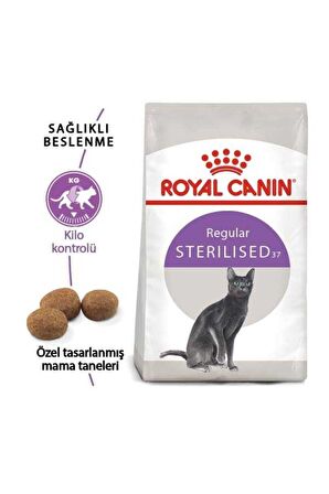 Sterilised 37 Kedi Kuru Maması 4 Kg Ve Sterilised Jelly Kısır Kedi Pouch Yaş Mama 85 Gr X 12 Adet