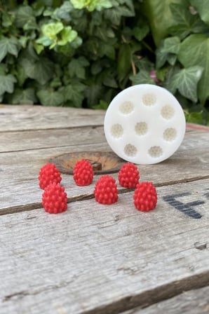Ahududu Sekizli Mum Kalıbı (Silikon) (1,4 x 1,4 x 1,5 cm) (Küçük Süsleme Kalıbı) 1 Adet