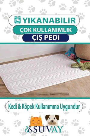 Kedi Köpek Çiş Pedi 75x105 | Sıvı Geçirmez Yıkanabilir Emici | Hasta Alezi | 4 Ebat (75x105)
