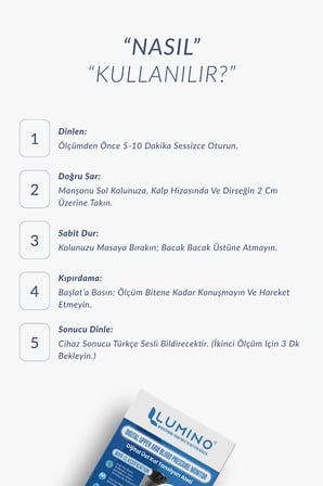 Türkçe Konuşan Tansiyon Aleti - Pil Dahil & Type-C Girişli - Aritmi Takibi - Büyük Ekran